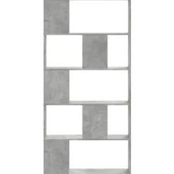 Best vidaXL Bokhylla 5 hyllplan 80,5x23,5x162,5cm konstruerat trä Betonggrå