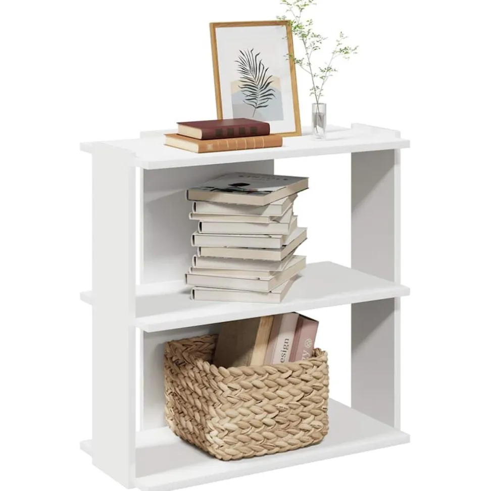 vidaXL Bokhylla 3 hyllplan vit 60x30x60 cm konstruerat trä