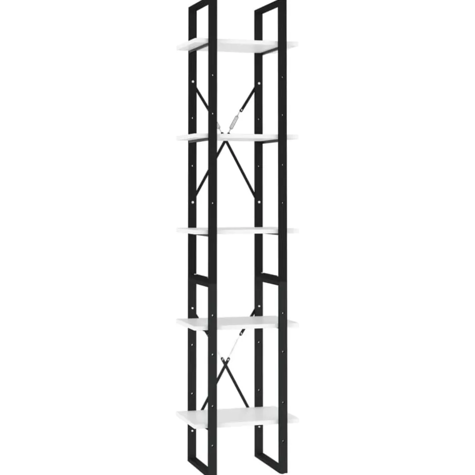 Outlet vidaXL Bokhylla 5 hyllplan 40x30x175 cm konstruerat trä Vit