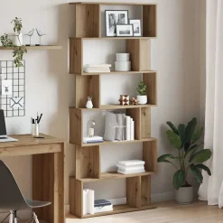 vidaXL Bokhylla artisan ek 80x24x192 cm konstruerat trä