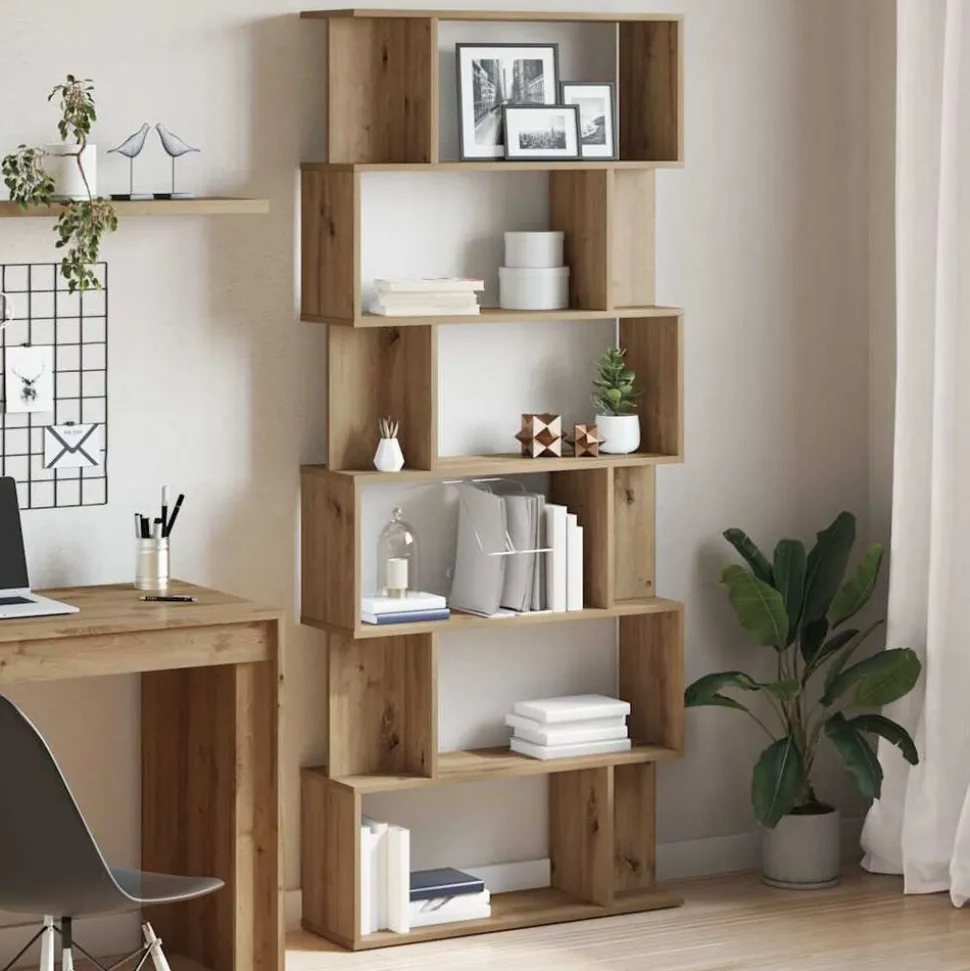 vidaXL Bokhylla artisan ek 80x24x192 cm konstruerat trä