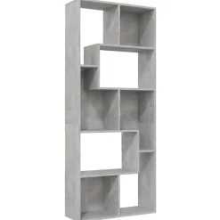 vidaXL Bokhylla 67x24x161 cm konstruerat trä Betonggrå