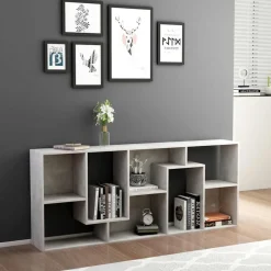 vidaXL Bokhylla 67x24x161 cm konstruerat trä Betonggrå