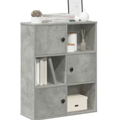 Best vidaXL Bokhylla 60x24x76,5 cm konstruerat trä Betonggrå