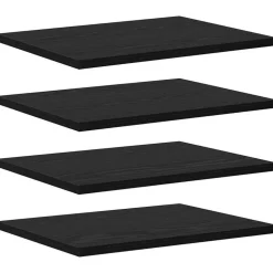 vidaXL Bokhylla Bräda 4 pcs Svart 40 x 30 x 1,5 cm Konstruerat trä