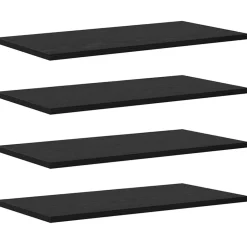 vidaXL Bokhylla Bräda 4 pcs Svart 60 x 30 x 1,5 cm Konstruerat trä Svart ek