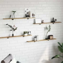 vidaXL Bokhylla Bräda 4 pcs Brun 100 x 10 x 1,5 cm Konstruerat trä