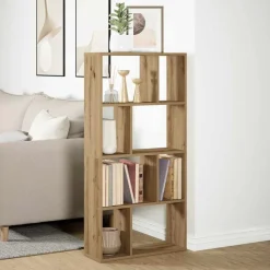 vidaXL Bokhylla ek 60x20x120,5 cm konstruerat trä