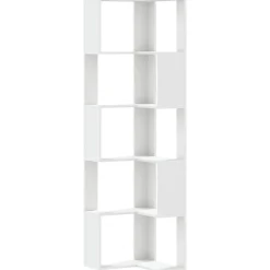 Hot vidaXL Bokhylla hörn 5 hyllplan 50x50x179 cm konstruerat trä Vit