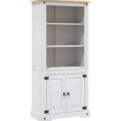 New vidaXL Bokhylla i mexikansk coronastil furu 80x40x170 cm Vit