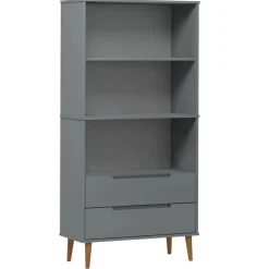Discount vidaXL Bokhylla MOLDE 85x35x170,5 cm massiv furu Grå