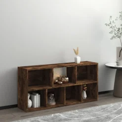 vidaXL Bokhylla rökfärgad ek 50x25x106 cm