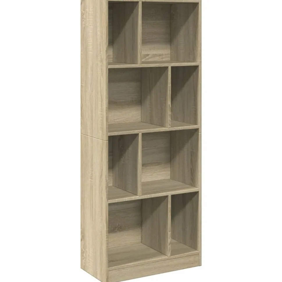 vidaXL Bokhylla sonoma-ek 57x28,5x141 cm konstruerat trä