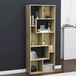 Sale vidaXL Bokhylla sonoma-ek 67x24x161 cm konstruerat trä Sonoma ek