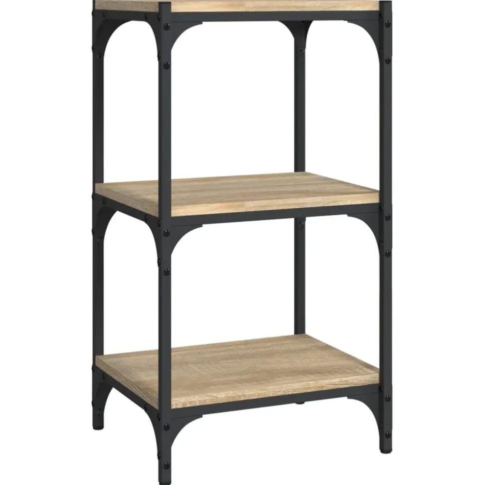 vidaXL Bokhylla sonoma-ek 40x33x70,5 cm konstruerat trä och stål