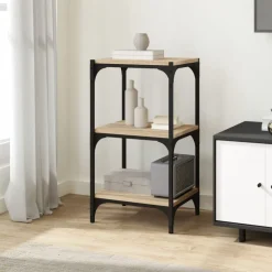 vidaXL Bokhylla sonoma-ek 40x33x70,5 cm konstruerat trä och stål