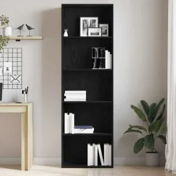 vidaXL Bokhylla svart ek 60x30x189 cm konstruerat trä