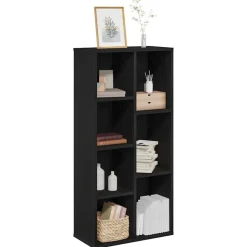 vidaXL Bokhylla Svart Ek 50 x 25 x 102 cm