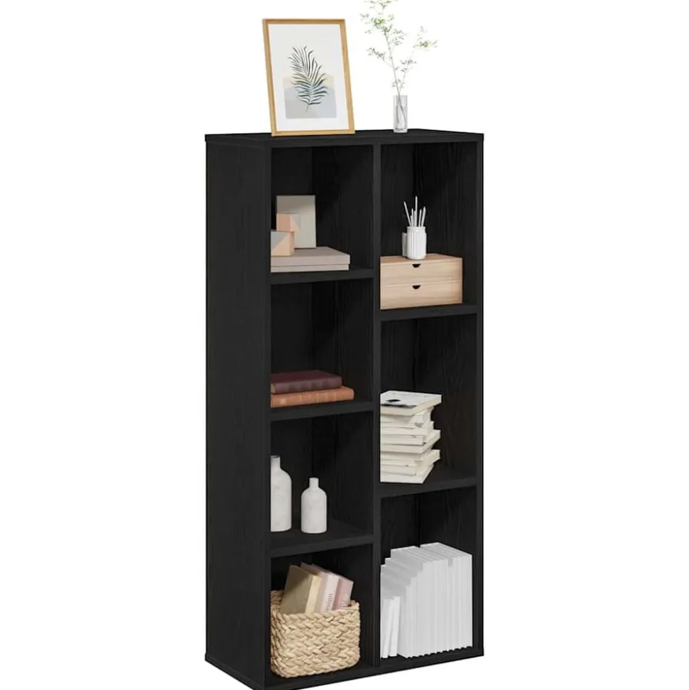 vidaXL Bokhylla Svart Ek 50 x 25 x 102 cm