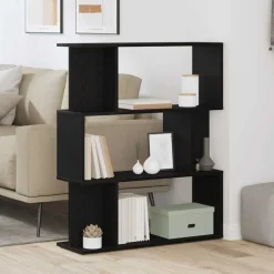 vidaXL Bokhylla svart ek 80x24x96 cm konstruerat trä
