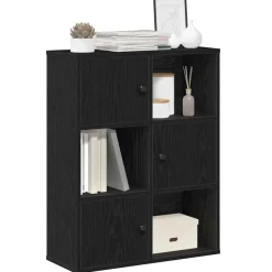 vidaXL Bokhylla svart ek 60x24x76,5 cm konstruerat trä
