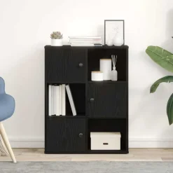 vidaXL Bokhylla svart ek 60x24x76,5 cm konstruerat trä