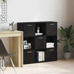 vidaXL Bokhylla svart ek 90x28x90 cm konstruerat trä