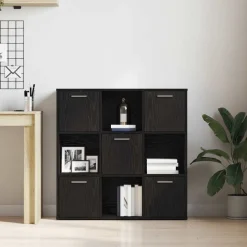 vidaXL Bokhylla svart ek 90x28x90 cm konstruerat trä