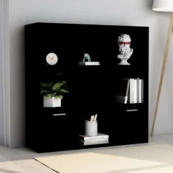 Discount vidaXL Bokhylla 98x30x98 cm konstruerat trä Svart