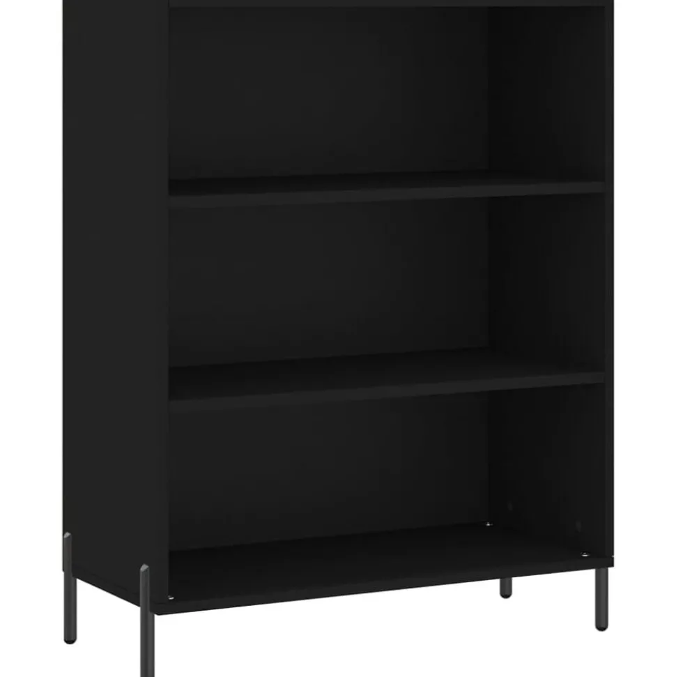 vidaXL Bokhylla svart 69,5x32,5x90 cm konstruerat trä