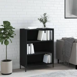 vidaXL Bokhylla svart 69,5x32,5x90 cm konstruerat trä