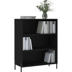 vidaXL Bokhylla svart 69,5x32,5x90 cm konstruerat trä