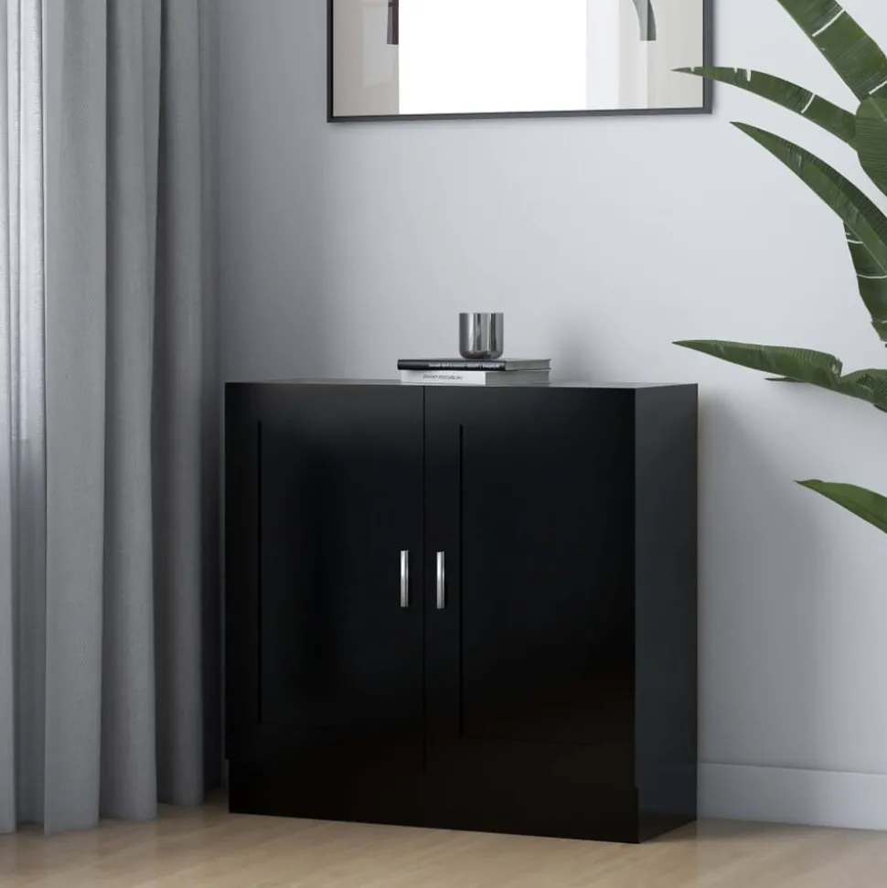 vidaXL Bokhylla svart 82,5x30,5x80 cm konstruerat trä