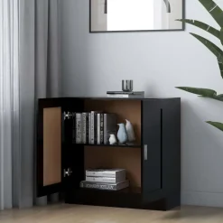 vidaXL Bokhylla svart 82,5x30,5x80 cm konstruerat trä