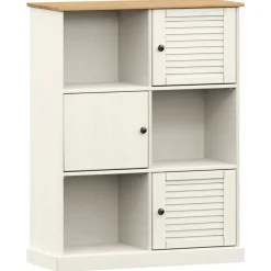 vidaXL Bokhylla VIGO vit 90x35x114,5 cm massiv furu
