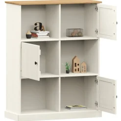 vidaXL Bokhylla VIGO vit 90x35x114,5 cm massiv furu
