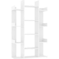 vidaXL Bokhylla vit 86x25,5x140 cm konstruerat trä