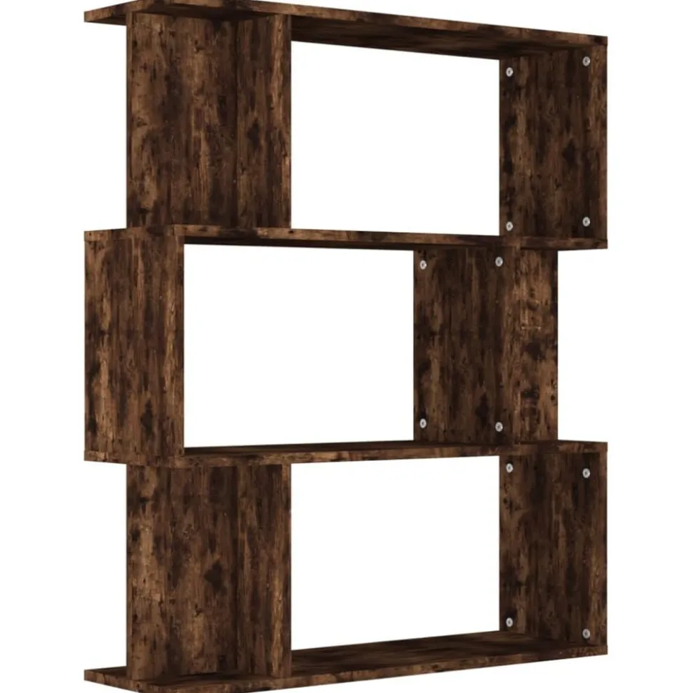 vidaXL Bokhylla/rumsavdelare rökfärgad ek 80x24x96cm konstruerat trä