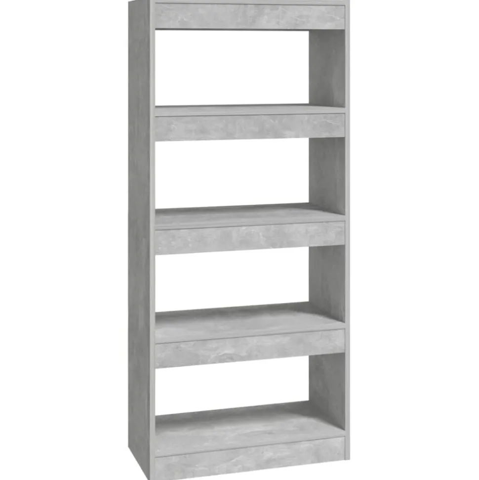 vidaXL Bokhylla/Rumsavdelare betonggrå 60x30x135 cm konstruerat trä