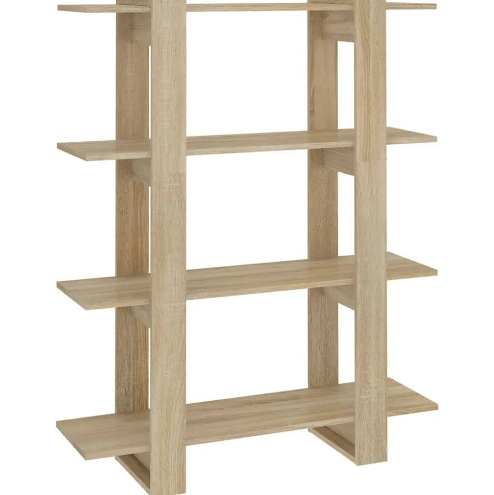 vidaXL Bokhylla/Rumsavdelare sonoma-ek 100x30x123,5 cm