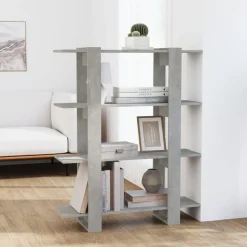 Clearance vidaXL Bokhylla/Rumsavdelare 100x30x123,5 cm Betonggrå
