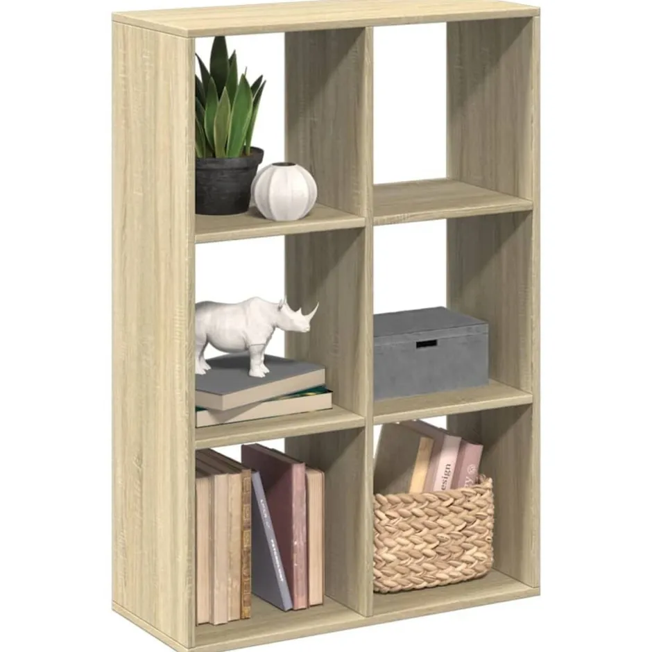 Best vidaXL Bokhylla/Rumsavdelare sonoma-ek 69,5x29x103,5cm konstruerat trä Sonoma ek