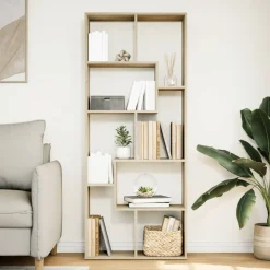 vidaXL Bokhylla/Rumsavdelare sonoma-ek 67x25x161,5 cm konstruerat trä