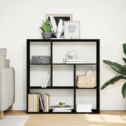 vidaXL Bokhylla/Rumsavdelare svart 102x29x103,5 cm konstruerat trä