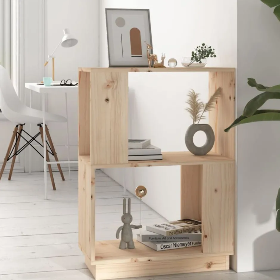 Sale vidaXL Bokhylla/rumsavdelare 51x25x70 cm massiv furu Naturfärg