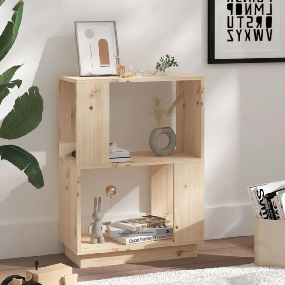 Sale vidaXL Bokhylla/rumsavdelare 51x25x70 cm massiv furu Naturfärg