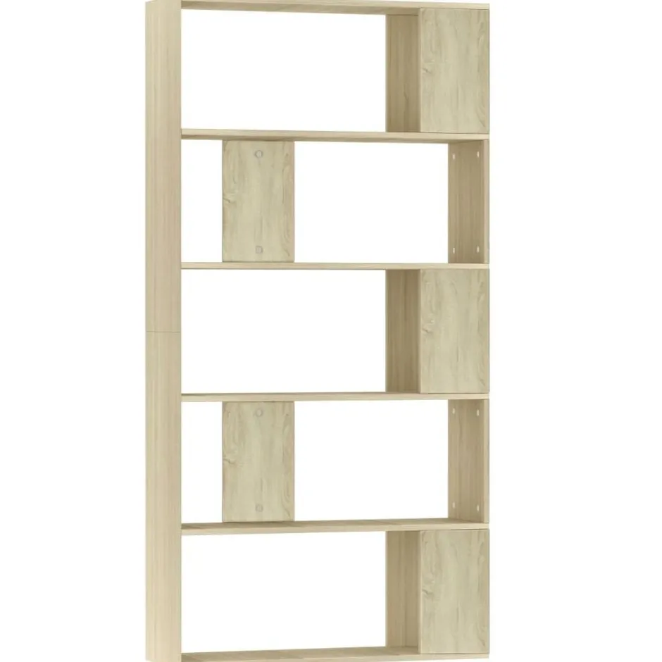 vidaXL Bokhylla/Rumsavdelare sonoma-ek 80x24x159 cm konstruerat trä Sonoma ek