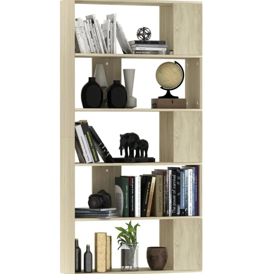 vidaXL Bokhylla/Rumsavdelare sonoma-ek 80x24x159 cm konstruerat trä Sonoma ek