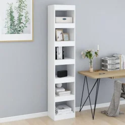 vidaXL Bokhylla/rumsavdelare vit 40x30x198 cm
