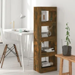 Clearance vidaXL Bokhylla/Rumsavdelare 40x30x135 cm Rökfärgad ek